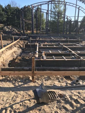Fundering maken voor een kassa gebouw in Slagharen