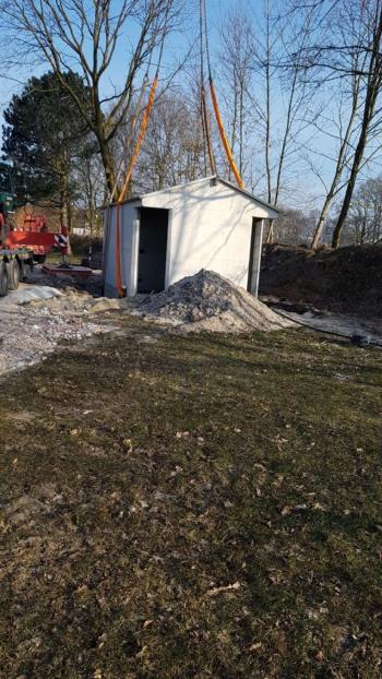 Sanitairunit voor camping Heidesee in Duitsland